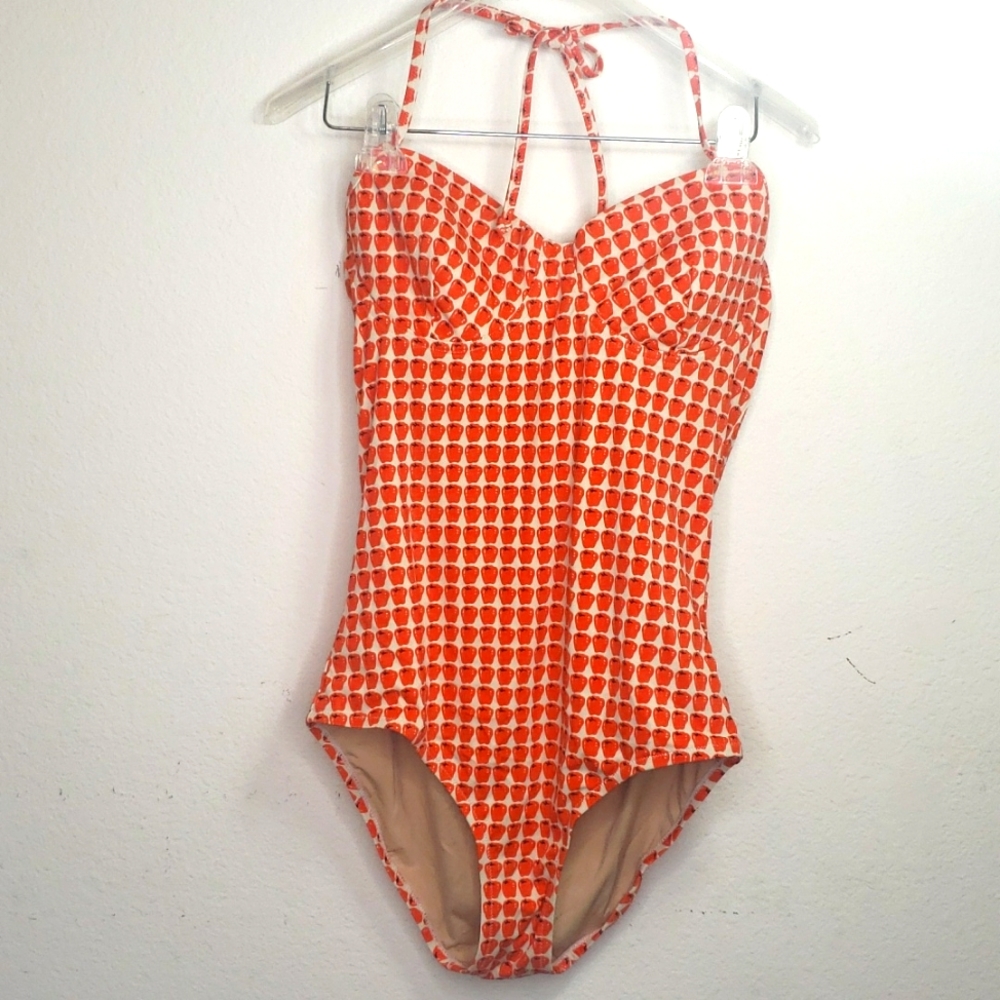 J. CREW One Piece Bathing suit Fruit Orange 12